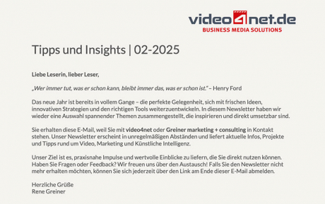 Tipps & Insights video4net | 02-2025