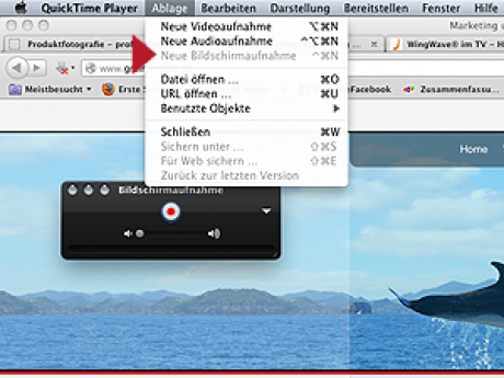 Bildschirmaufnahme Quicktime